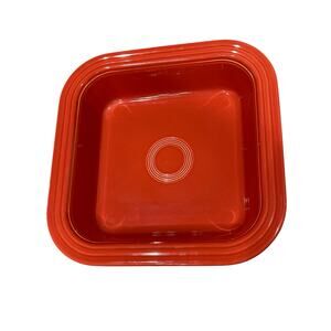 Fiesta 9" x 9" Casserole dish Burnt Poppy Orange Square Baking Pan Retired 2 QT